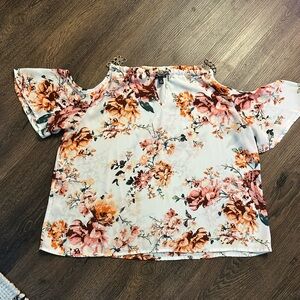 Floral Cold Shoulder Blouse
